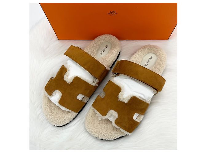 Hermès Sandali e pantofole in shearling da uomo Sifré Multicolore - vista 4