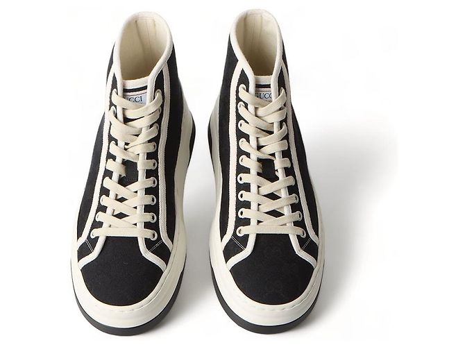 Gucci Sneakers alte GG Tennis Nero - vista 2
