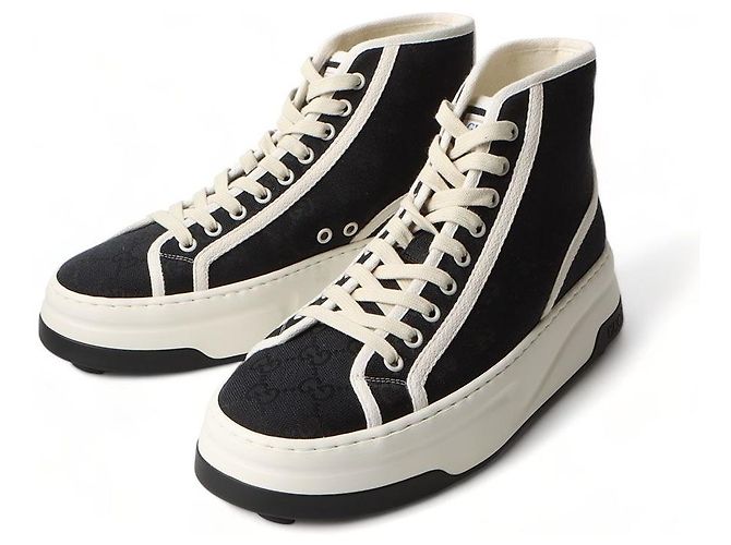 Gucci Sneakers alte GG Tennis Nero - vista 3