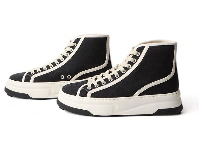 Gucci Sneakers alte GG Tennis Nero - vista 4