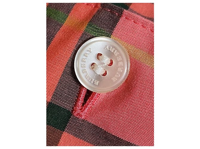 Burberry Camisa de algodón a cuadros rosa para mujer - vista 2