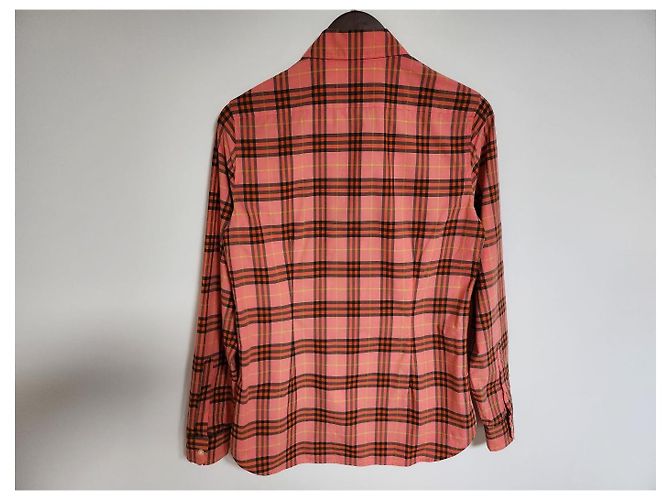 Burberry Camisa de algodón a cuadros rosa para mujer - vista 3