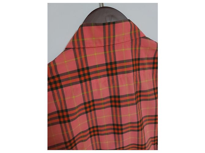 Burberry Camisa de algodón a cuadros rosa para mujer - vista 4