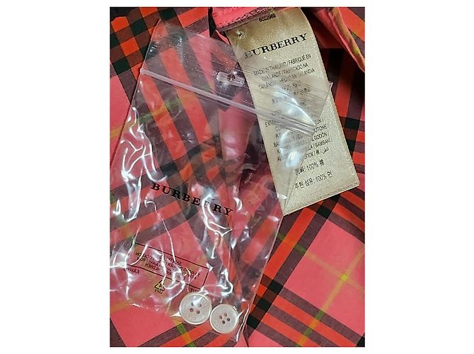 Burberry Camisa de algodón a cuadros rosa para mujer - vista 5