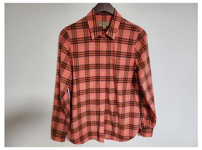 Burberry Camisa de algodón a cuadros rosa para mujer - vista 7