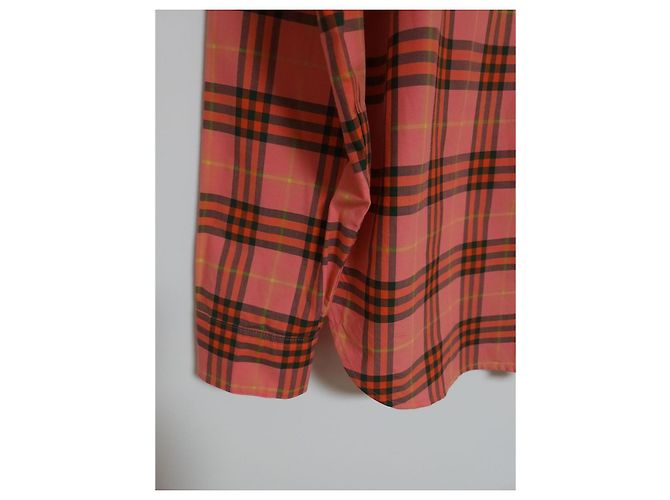 Burberry Camisa de algodón a cuadros rosa para mujer - vista 9