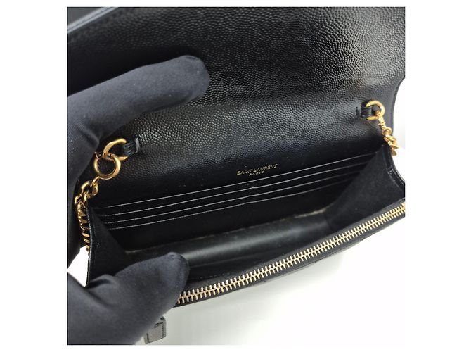 Saint Laurent Borsa a tracolla WOC con catena nera Nero - vista 9
