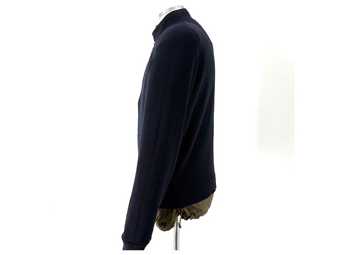 Moncler Herren Reversibler Windbreaker Strickjacke Blau - Ansicht 9