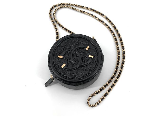 Chanel Borsa Tambour Rotonda in Caviar - Borsa a Tracolla Multicolore - vista 2
