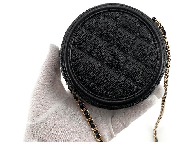 Chanel Borsa Tambour Rotonda in Caviar - Borsa a Tracolla Multicolore - vista 4