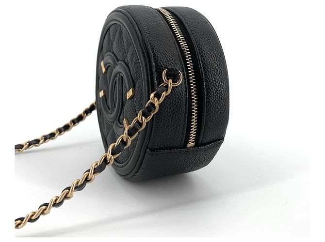 Chanel Borsa Tambour Rotonda in Caviar - Borsa a Tracolla Multicolore - vista 5