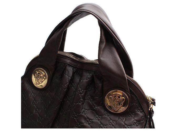 Gucci Deep Brown Hysteria Sima Leder Tote Bag Braun - Ansicht 6