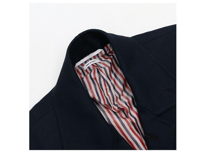 Thom Browne Balmacaan Macintosh Herrenmantel Navy Blau - Ansicht 5