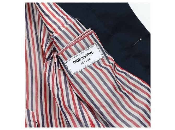 Thom Browne Balmacaan Macintosh Herrenmantel Navy Blau - Ansicht 7