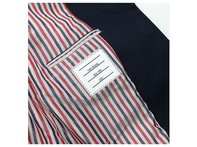 Thom Browne Balmacaan Macintosh Herrenmantel Navy Blau - Ansicht 8