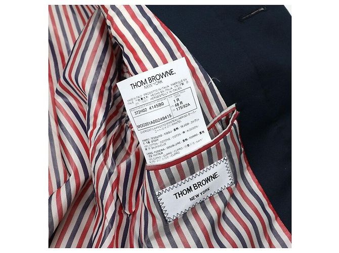 Thom Browne Balmacaan Macintosh Herrenmantel Navy Blau - Ansicht 9