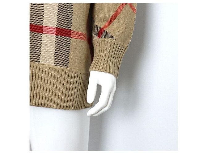Burberry Beige Wool Jacquard Check Technical Cardigan - view 3