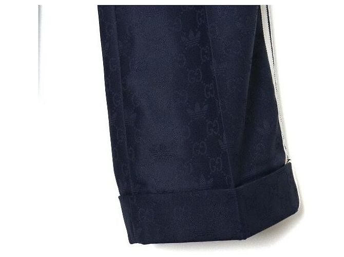 Gucci Pantaloni da uomo blu navy con logo GG e tre strisce - vista 3