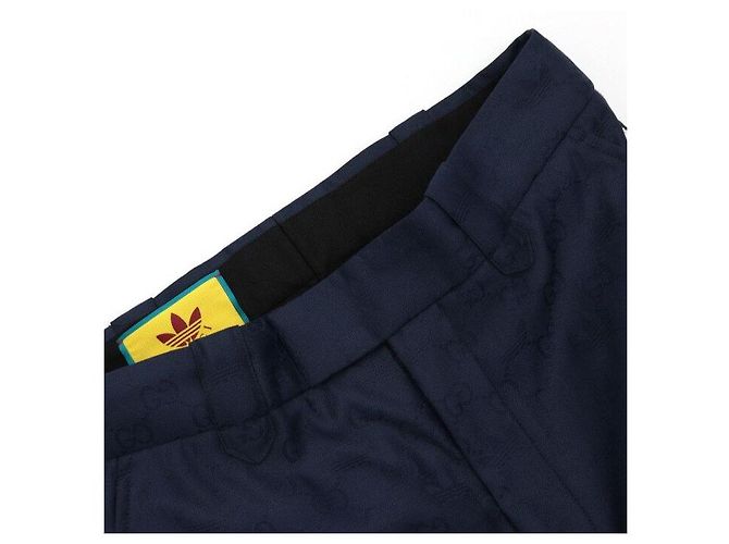 Gucci Pantaloni da uomo blu navy con logo GG e tre strisce - vista 5
