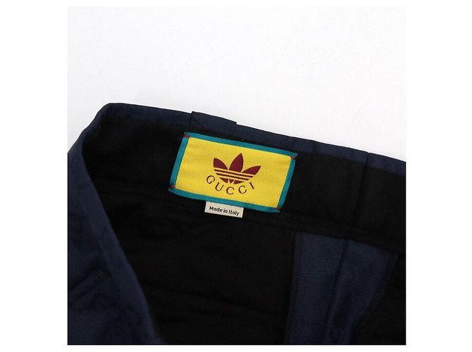 Gucci Pantaloni da uomo blu navy con logo GG e tre strisce - vista 6
