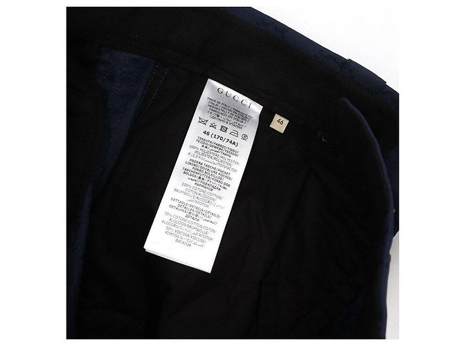 Gucci Pantaloni da uomo blu navy con logo GG e tre strisce - vista 7