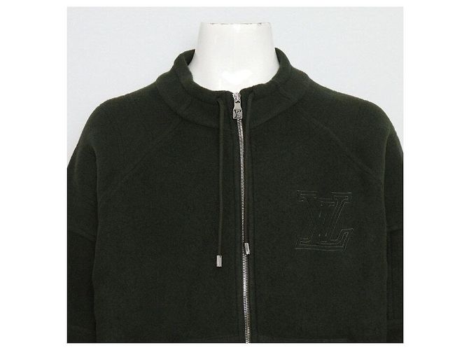 Louis Vuitton Quilted Textured Wool Men's Jacket Green - view 2