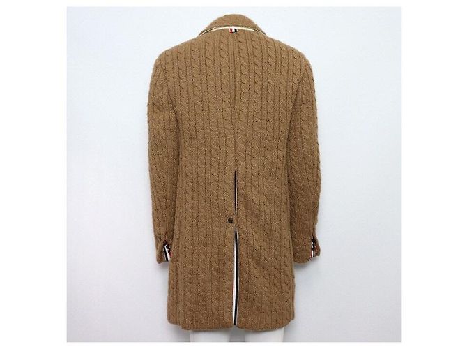 Thom Browne Camel Cable Overcoat Men's Jacket - view 4