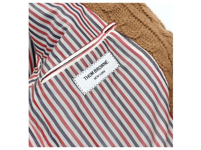 Thom Browne Camel Cable Overcoat Men's Jacket - view 7