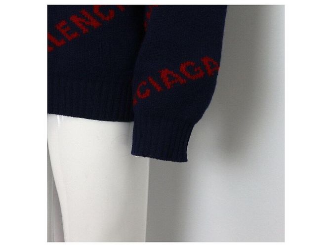 Balenciaga Maglia in maglia girocollo con multi-logo da uomo Nero - vista 3