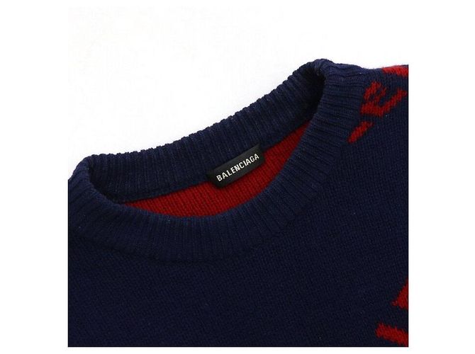 Balenciaga Maglia in maglia girocollo con multi-logo da uomo Nero - vista 5