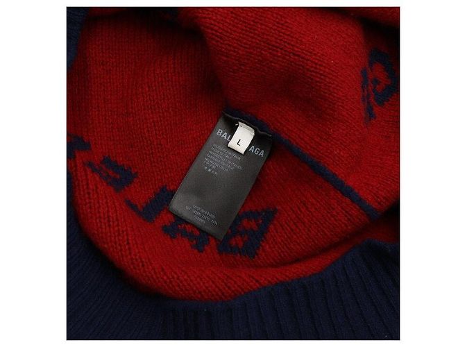 Balenciaga Maglia in maglia girocollo con multi-logo da uomo Nero - vista 6