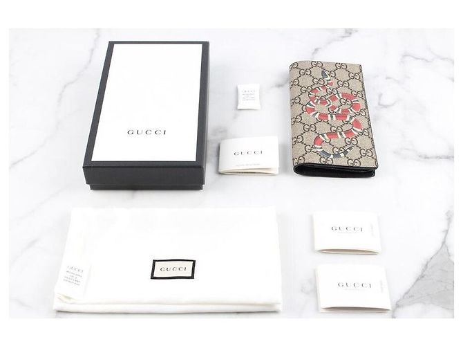 Gucci Portafoglio Lungo Serpente Marrone - vista 3