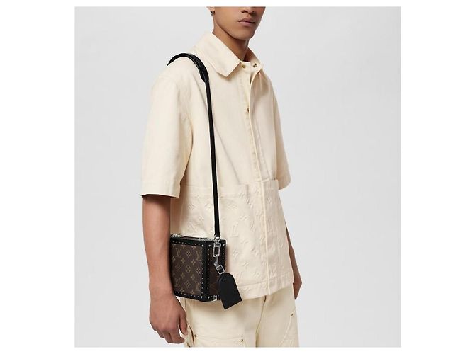 Louis Vuitton Clutch e borsa messenger Monogram Macassar Marrone - vista 11