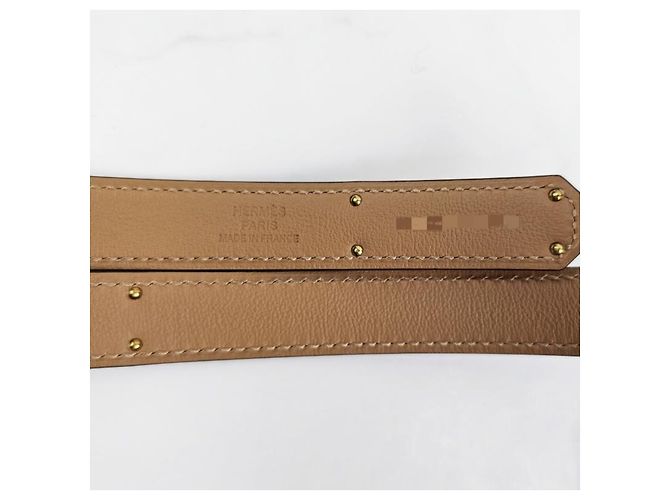 Hermès Cinturón Kelly para mujer negro con hebilla oro rosa Naranja - vista 8