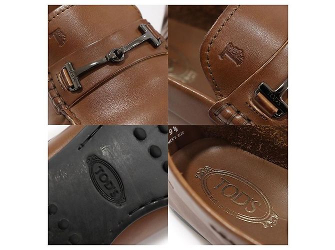 Tod's Mocassini da guida da uomo in pelle marrone Doppia FINE CITY Gommino - vista 7