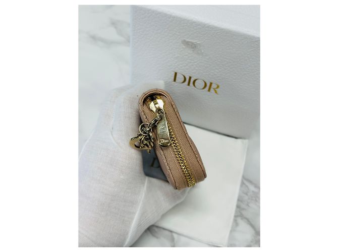Cannage Dior Portafoglio Lady Heart Stitching Rosa Cipria - vista 3