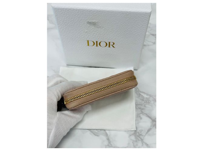 Cannage Dior Portafoglio Lady Heart Stitching Rosa Cipria - vista 4