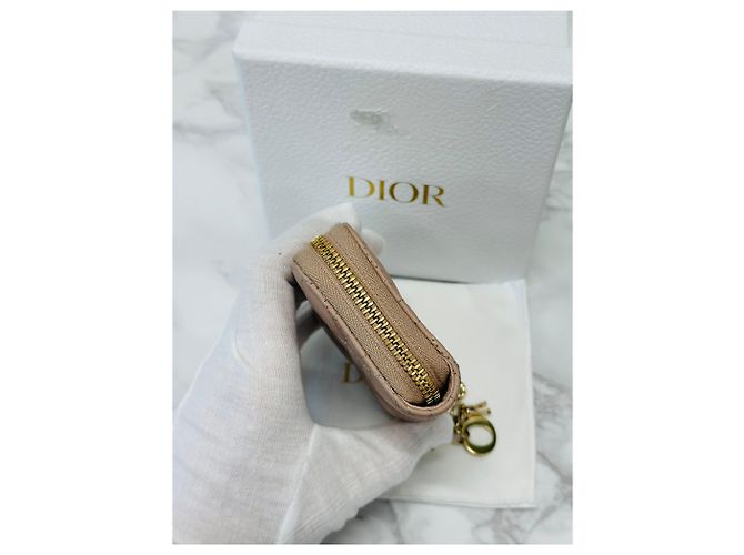 Cannage Dior Portafoglio Lady Heart Stitching Rosa Cipria - vista 5