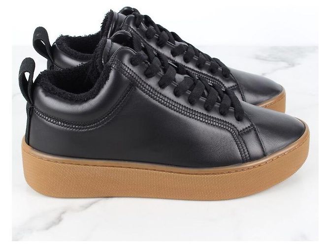 Bottega Veneta Sneakers con platform in pelle nere Nero - vista 4