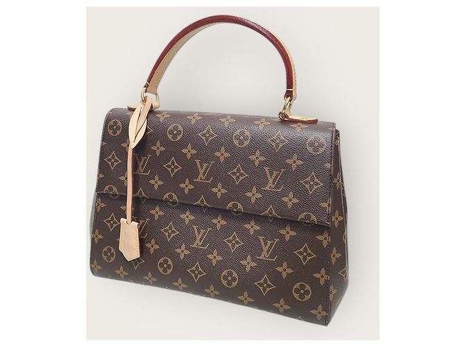 Louis Vuitton Borsa a tracolla Cluny in Monogram Canvas Glacier Blue MM Marrone - vista 3