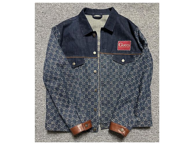 Gucci Denimjacke mit gewaschenem Logo Schwarz - Ansicht 3