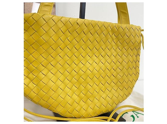 Bottega Veneta Mesh Bulb Bag Borsa a Spalla Piccola Giallo - vista 3