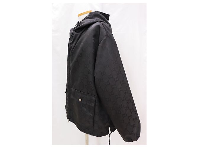 Gucci Felpa con cappuccio in nylon GG Supreme nero - vista 4