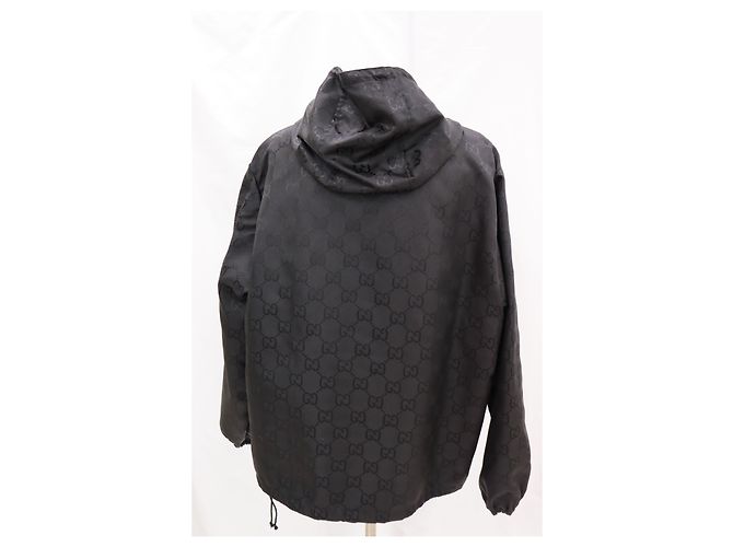 Gucci Felpa con cappuccio in nylon GG Supreme nero - vista 7