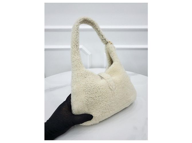 Gucci Borsa a tracolla Jackie Small in shearling a mezzaluna Multicolore - vista 3
