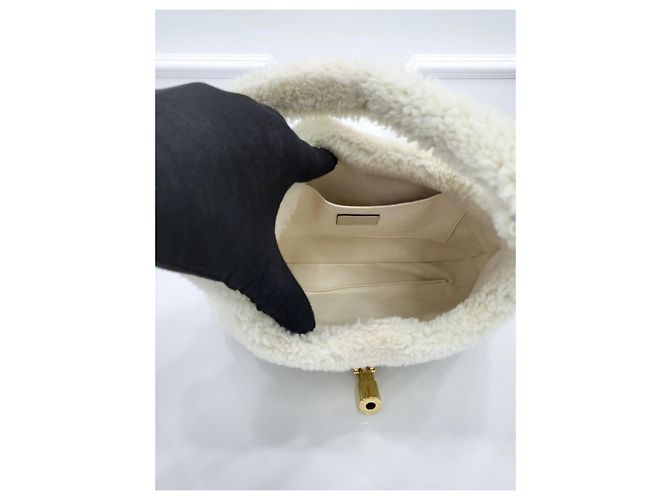 Gucci Borsa a tracolla Jackie Small in shearling a mezzaluna Multicolore - vista 6