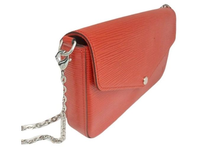 Pochette Félicie Louis Vuitton Pochette Felicie Red Epi Chain Crossbody Shoulder Bag Pink - Ansicht 5