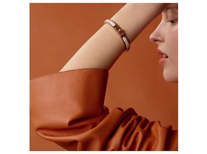 Hermès Bracciale Mini Click Kelly da donna Oro Rosa Arancione - vista 4