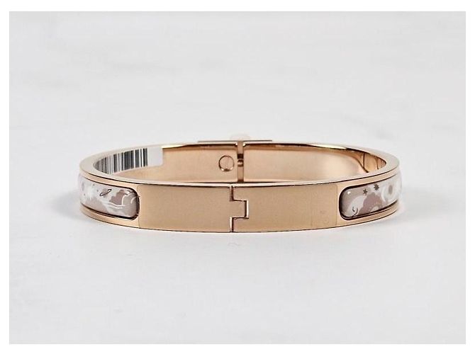 Hermès Bracciale Mini Click Kelly da donna Oro Rosa Arancione - vista 7