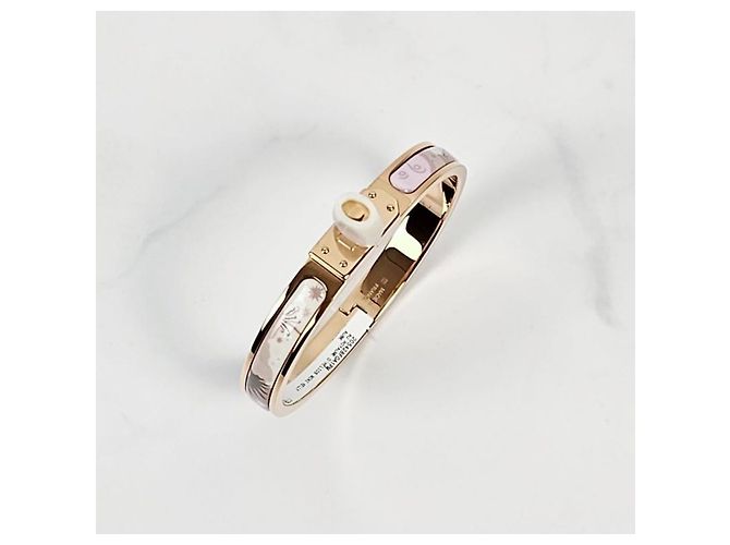 Hermès Bracciale Mini Click Kelly da donna Oro Rosa Arancione - vista 8